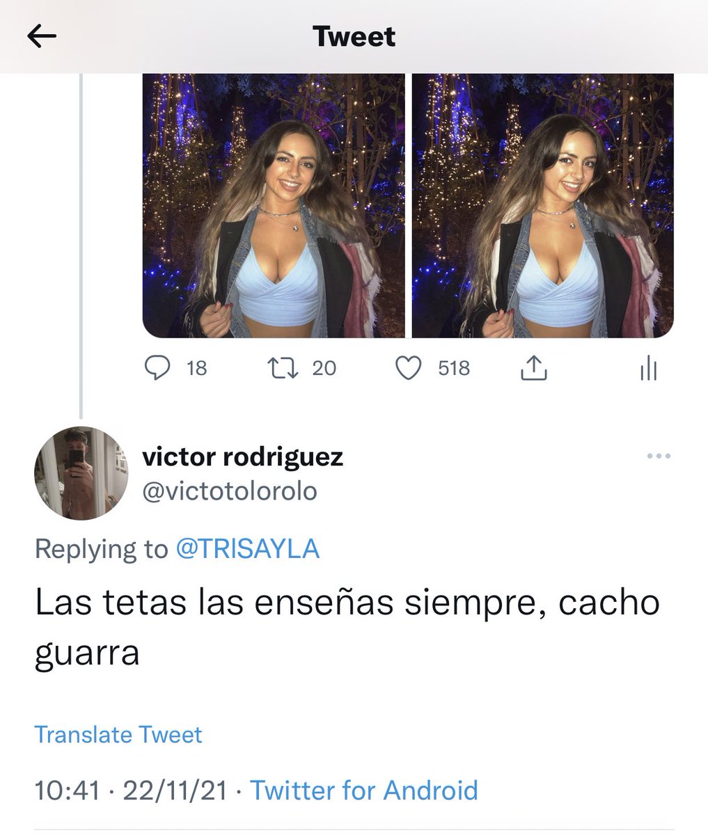 TRlSAYLA's tweet photo. “Las tetas las enseñas siempre, 
cacho guarra” 💀 https://t.co/J9qODq67jM