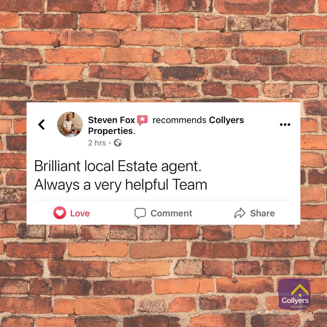 Thank you Steven for taking the time to recommend us on Facebook! 

If you’d like to speak to a brilliant local estate agent with a very helpful team contact us today to discuss all things lettings &amp; sales!

☎️ 01271 377237 
⌨️ enquiries@collyers.biz 
🧑‍💻 collyers.biz