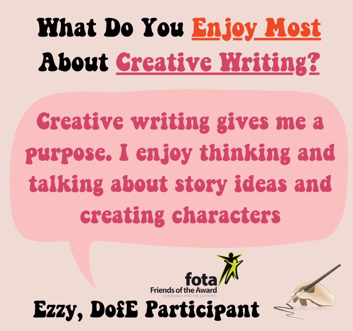 awardsplus_uk's tweet photo. We are celebrating National Novel Writing Month #nanowrimo with a lovely interview with aspiring author and DofE participant Ezzy.
Interviewed & posted by Jen @fotaedin 🌞
#dofe #dofescotland #dofeskill #creativewriting @DofEScotland @DofE https://t.co/TS75XdjE1y
