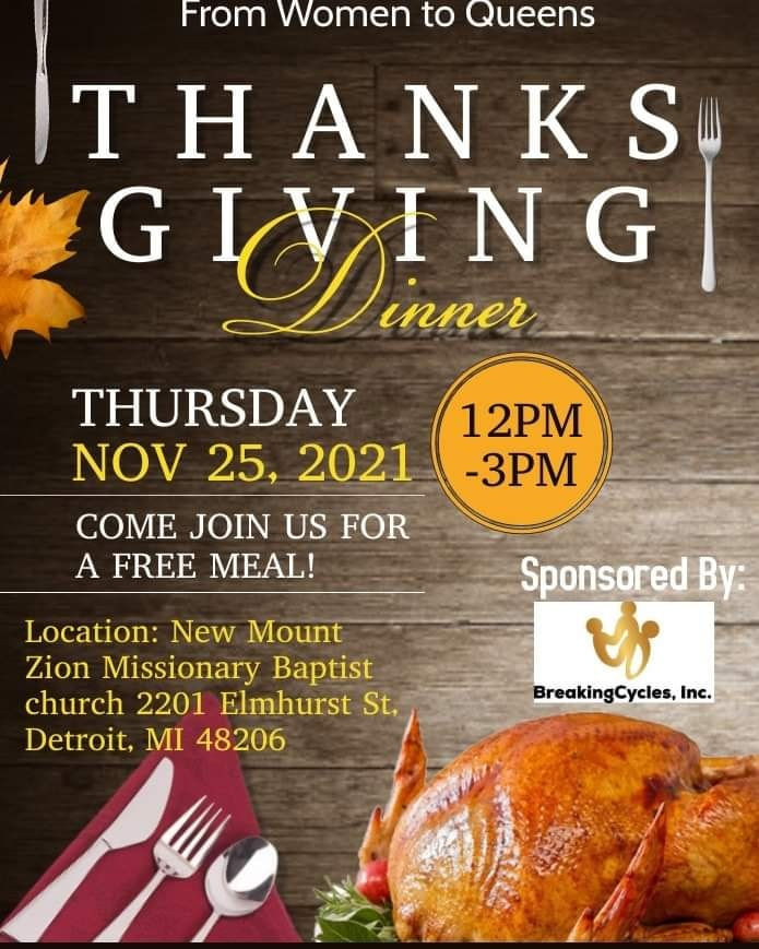 DetroitFamilies's tweet photo. Thanksgiving Dinner! Free Meal @NewMountZionCLE https://t.co/Cj3lsfOpes