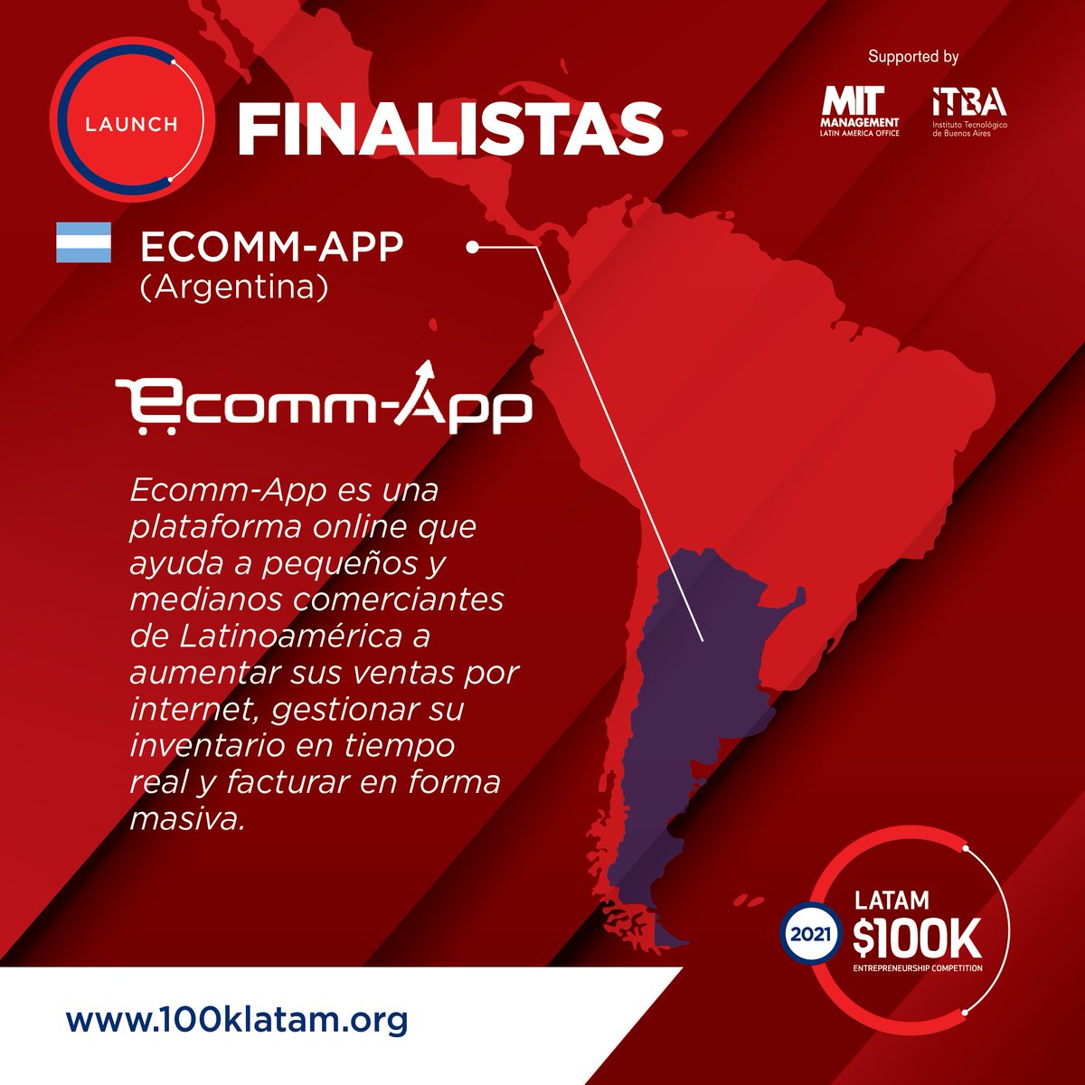 ITBA's tweet image. #100kLATAM - Finalistas Categoría Launch