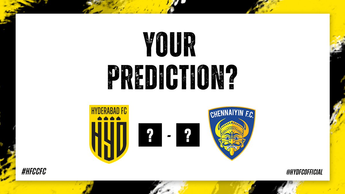 HydFCOfficial's tweet photo. 🚨 𝗣𝗿𝗲𝗱𝗶𝗰𝘁𝗶𝗼𝗻 𝗖𝗼𝗻𝘁𝗲𝘀𝘁 🚨 We are back!

Predict tonight's score correctly, for a chance to win exciting goodies

Quote this tweet with your prediction and use #ThisIsOurGame to participate!

Entries close at 7:30pm IST

#HFCCFC #HyderabadFC https://t.co/n2EuYSTbxb