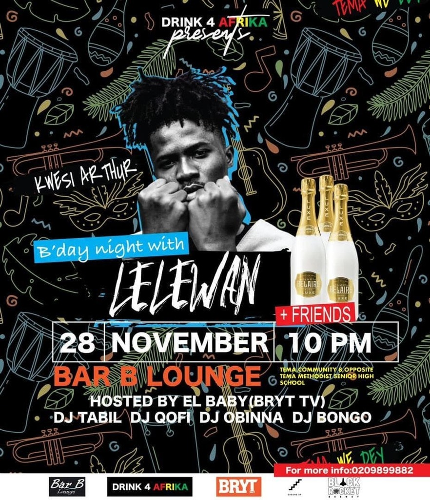 BarBLoungegh's tweet photo. Official!!! Kwesi Arthur @kwesiarthur_ coming thru B'Day Night with @lelewan__
#barblounge #temawedey #Weare1
.
.
.
.
.
.
.
.
.
.
. 
#ronnieiseverywhere #zionflexdotcom #ghkwaku #wizkid #r2bees #davido #wizkid #tems #essence #trending #blogger https://t.co/dgWyy0qR2a https://t.co/K8e2XeOxxJ