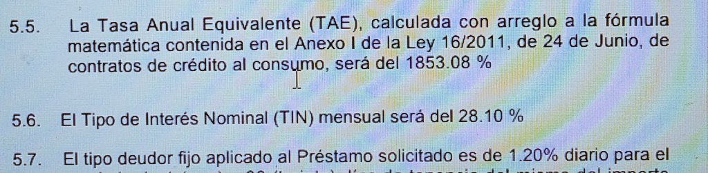 CidLuisa's tweet photo. Me ha llegado un caso con un préstamo que tiene un TAE muy competitivo:   1853,08% https://t.co/9vVqdZajPJ