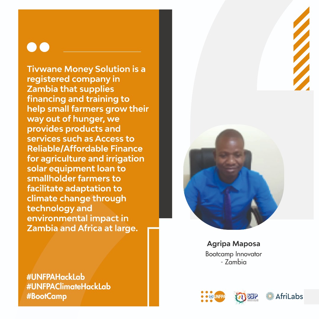 AfriLabs's tweet photo. .@MaposaAgripa, Tivwane Money solution, Zambia
@AgnesKimweri, Solar Powered Motocycles for Medical Services, Tanzania.
#ClimateImpactLeader #Innovation #ClimateHackLab #SRHR4Climate #DriversofChange #gamechangers
2/2 https://t.co/FmQFBiH1PN