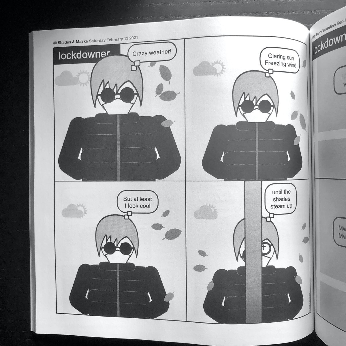 garylebone's tweet photo. Looking cool definitely got harder. From the new Lockdowner 2021 book. 133-pages of 2021's madness faced with daftness.
https://t.co/vz2zjjLpMc
#lockdown #lockdowner #uk #books #comics #xmasgifts #humour #cool #tuesdayvibe https://t.co/fh8FEdq0GR