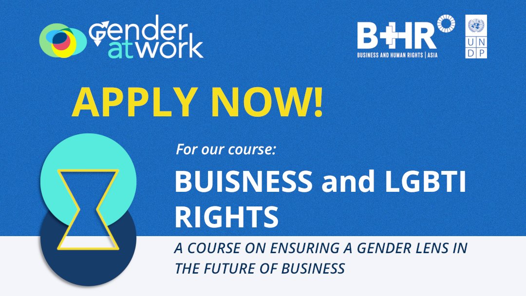 GenderatWork's tweet photo. 📢 G@W and @BizHRAsia_UNDP are thrilled to announce the launching of a course on Business and LGBTI Rights in Asia on 14-15 Dec, 2021.

For more information about the content, our panelists, as well as who can apply and how, please visit:
https://t.co/4tIed7e5H3

#BizHumanRights https://t.co/D1kyI0bG8W