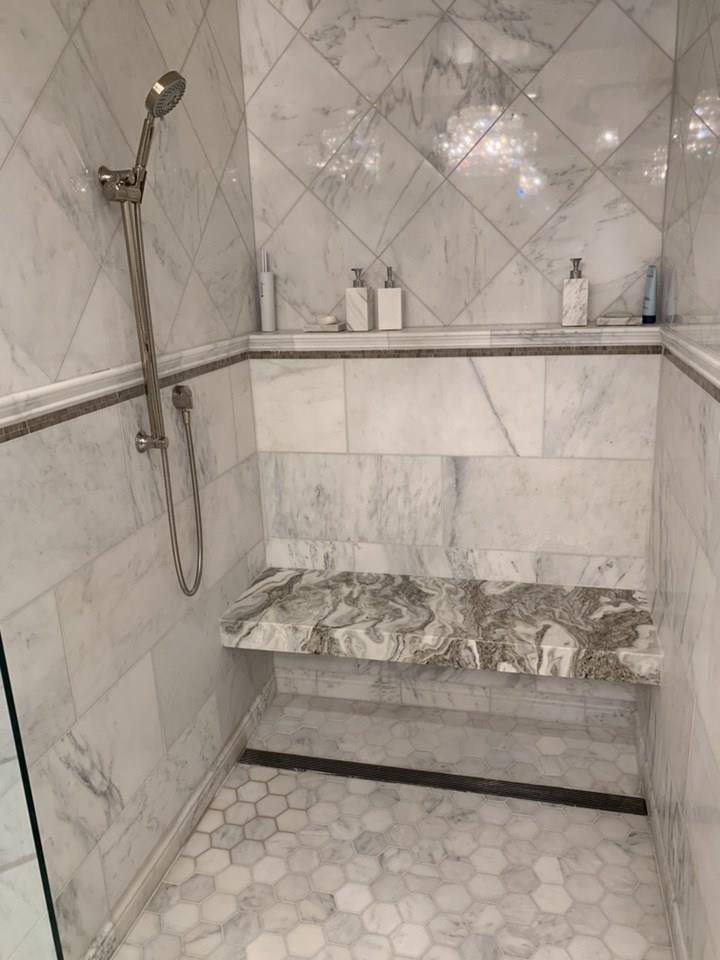 MosaicAtlanta's tweet photo. Beautiful bathroom. Love the marble countertop and the shower tile layout...and that floating bench! 😍
#mosaicdesignbuild #designbuild #homerenovation #homremodeling #remodeling #renovation #homesweethome #atlantahomes #bathrooms #bathroomideas #bathroomtile #homedesign https://t.co/oPAbyCRyxI