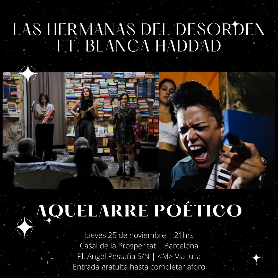 Esto es el jueves. ¡Venid! 
 🔥✨🔥✨

<a href="/hnasdesorden/">HermanasDelDesorden</a> + @blancahaddad