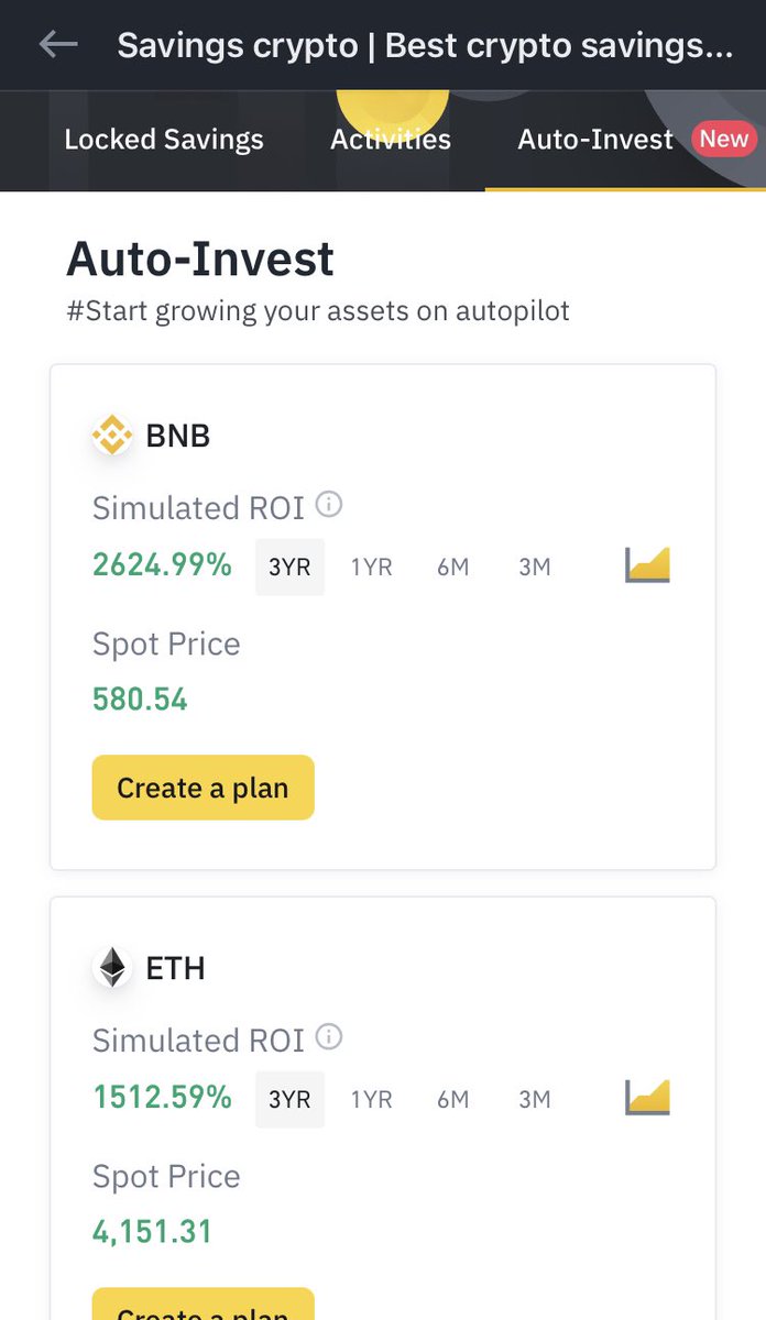 bigyellowcat1's tweet photo. Cool new feature on @binance 

Auto-Invest 😎 https://t.co/zRhwdsaCaM
