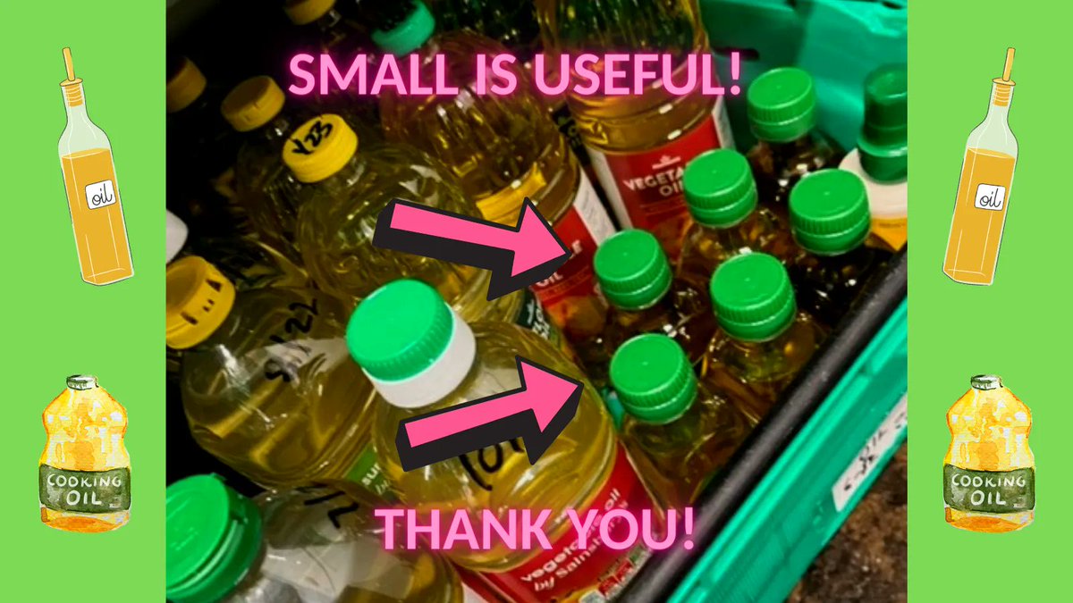 WBYFoodbank's tweet photo. Why do we ask for small sizes?
Having plenty of small sizes in stock means we're able to help more people who are struggling to afford food. 3 small cooking oils will help us to help 3 families, whereas 1 large bottle can only help 1 #SmallisUseful
#donations #whatfoodbanksneed https://t.co/qu15JHVOFE