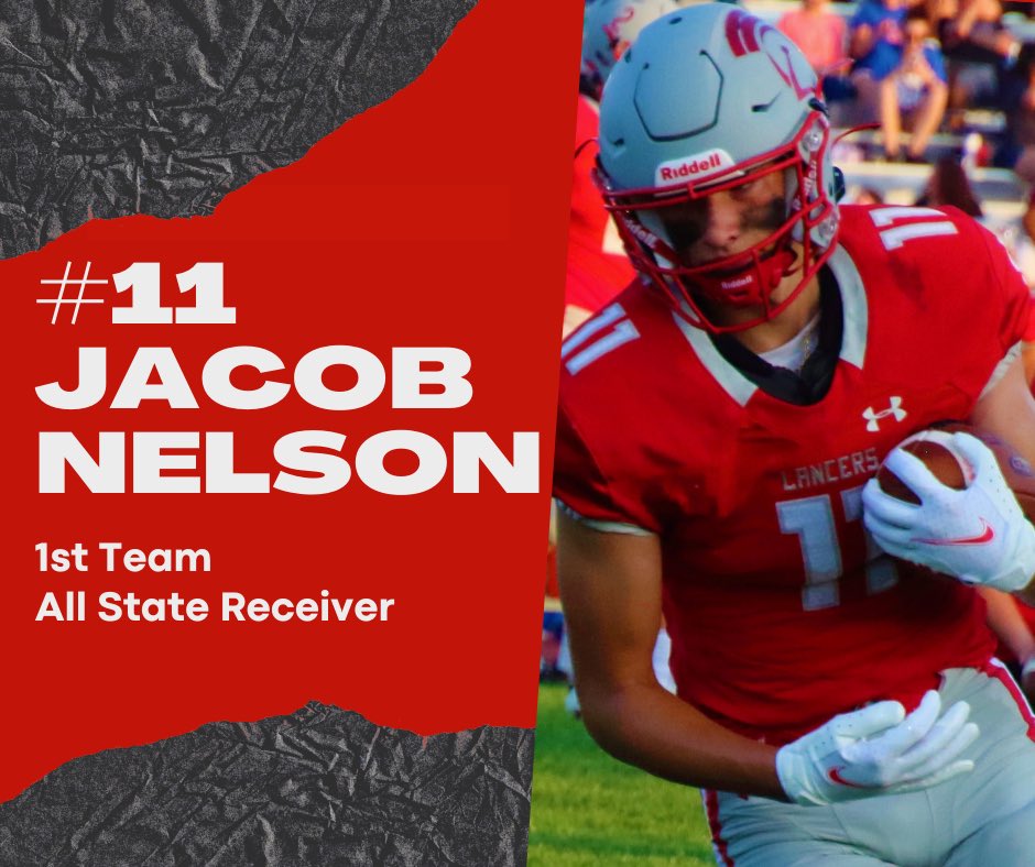Great job <a href="/JakobNelson7/">Jakob Nelson</a> on earning 1st team all-state receiver while setting our single season record for TD receptions at 15!