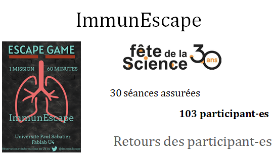 ImmunEscape's tweet photo. Des avis très positifs sur #Immunescape de la part des participant-es de la #FDS2021 ! https://t.co/5DRtGslKxd