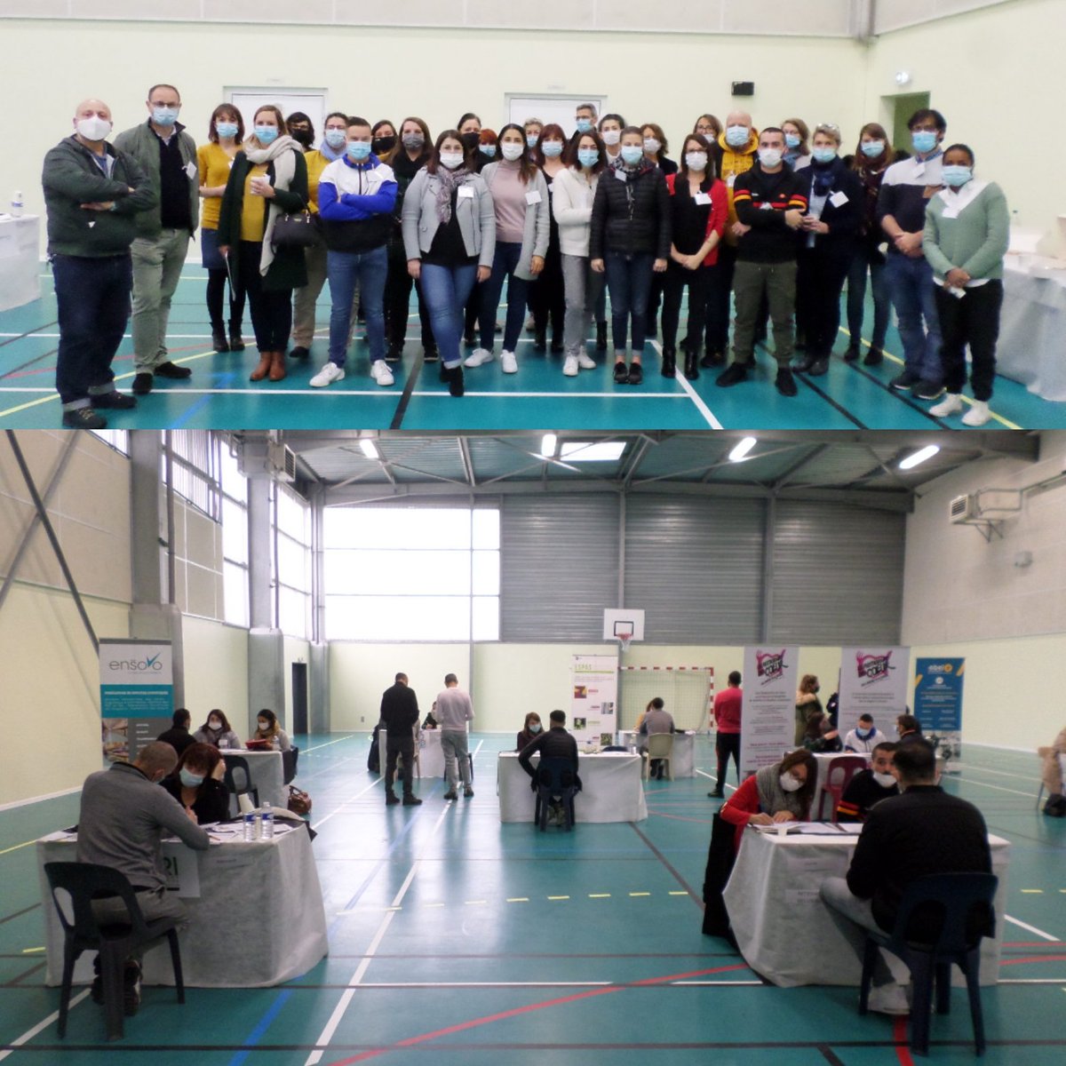 5ème édition du forum #IAE avec le centre pénitentiaire de #sequedin qui a permis à 12 entreprises d'insertion de rencontrer 60 détenus. Presque tous ont des perspectives. Quand l'accompagnement du public par la conseillère #poleemploihaubourdin permet reinsertion et emploi 👍