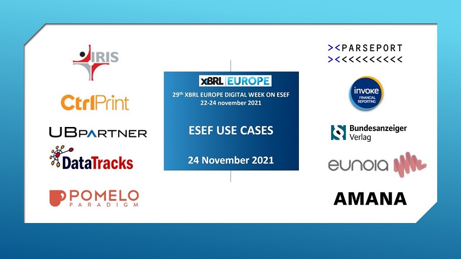 XBRLFrance's tweet photo. #ESEF USE CASES - 29th XBRL Europe Digital Week on #ESEF: 
presented by the companies below – It’s time to register: https://t.co/BLQwhMes5K https://t.co/FZG1UGhcup