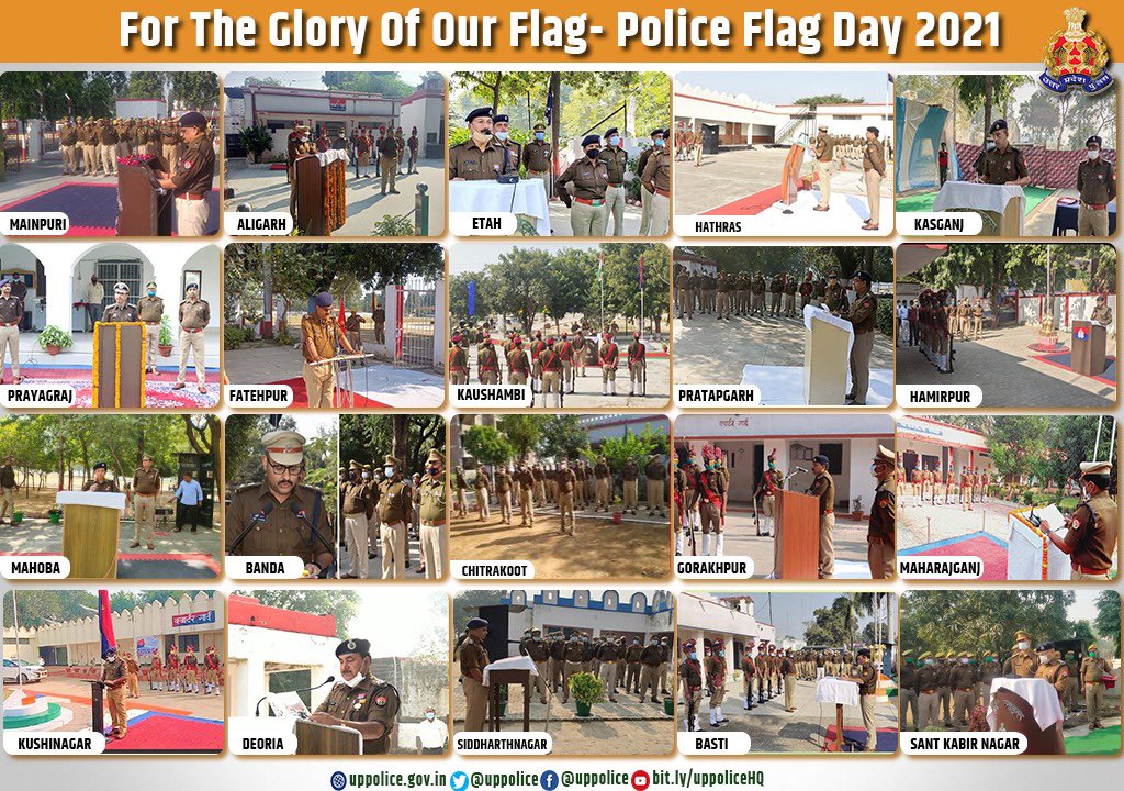Uppolice's tweet photo. Together we resolved to uphold the dignity of our flag on the occasion of #PoliceFlagDay 2021. https://t.co/yWhUBhJ33d