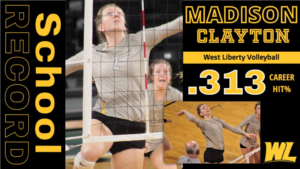 WLathletics's tweet photo. 3-time All-MEC middle blocker Maddie Clayton has etched her name in the West Liberty record book with a school-record .313 career hitting percentage! Congratulations, Maddie! #GoWLU @TopperStation @TheMountainEast https://t.co/19gIjP7qRI