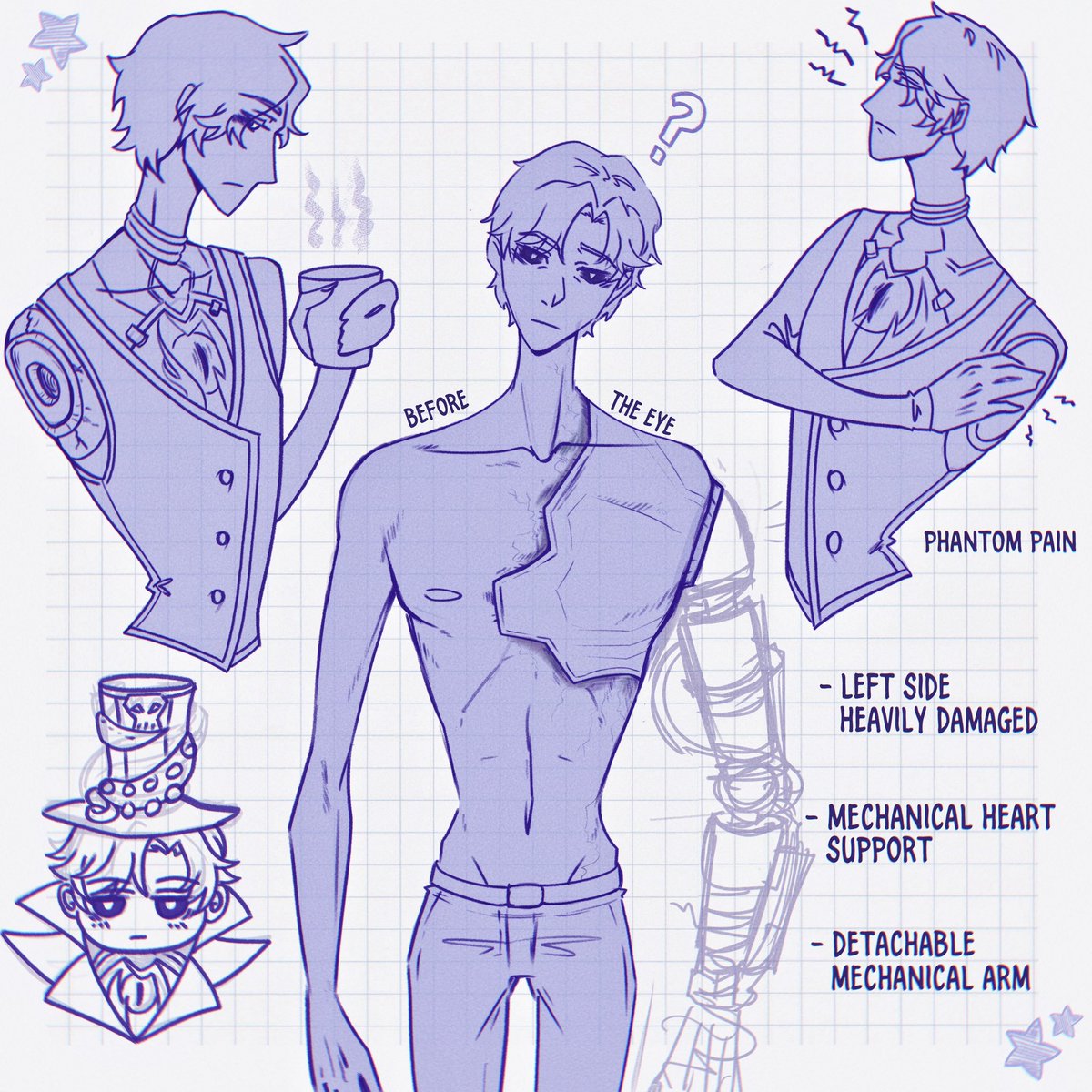 zwei_exe's tweet photo. Humanized!EEH doodles cuz I'm 2 scared 2 draw the original 😔 #identityVイラスト #idvripper https://t.co/ptWuycUxY0