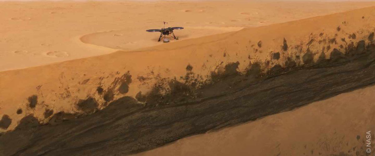 UniCologne's tweet photo. Seismische Daten aus #ElysiumPlanitia, der zweitgrößten Vulkanregion des #Mars, zeigen unter der Oberfläche eine dünne #Sedimentschicht zw. erkalteten Lavaflüssen. Die Ergebnisse stammen aus Forschungen im Rahmen der @NASA-Mission #InSight. ➡️https://t.co/ko8D5GSjXQ #geologie https://t.co/4VS0EKPaea