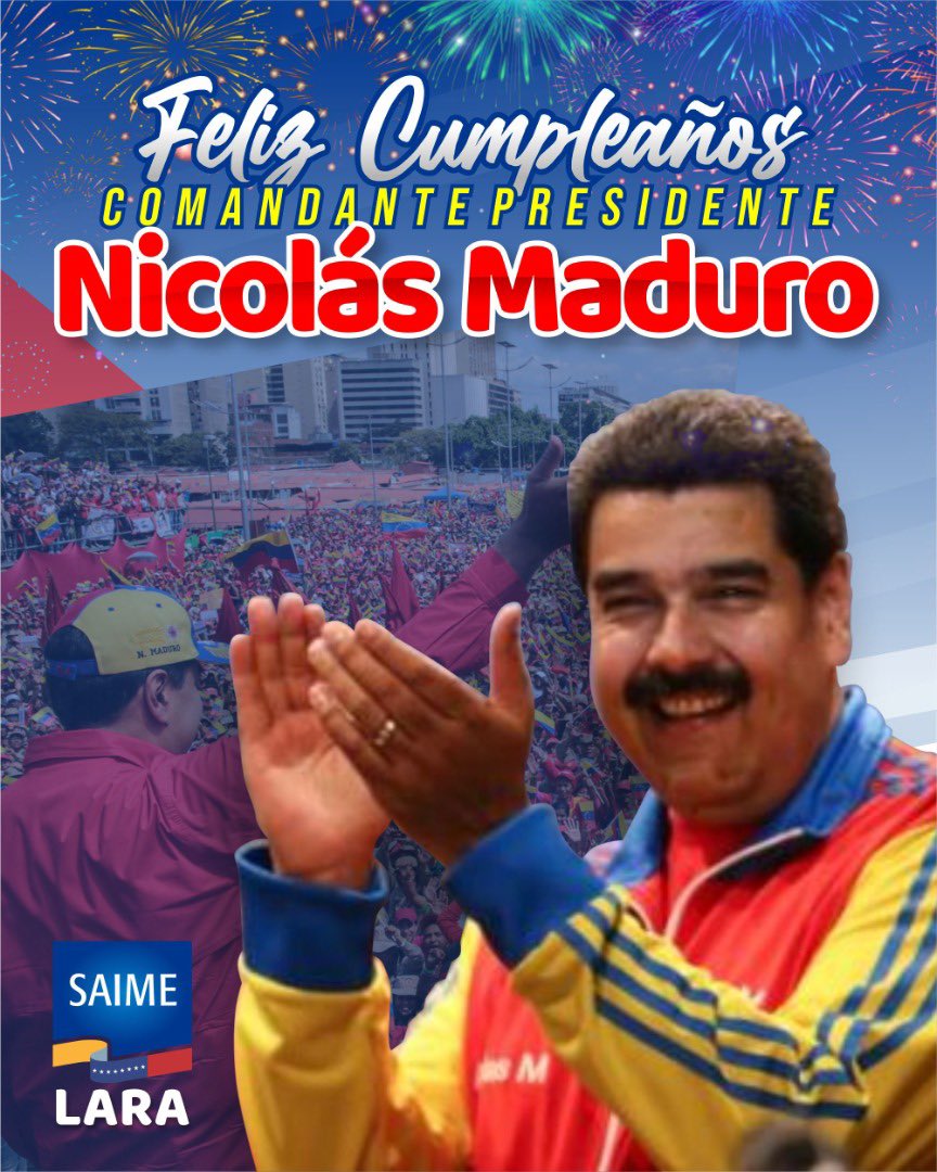 Desde el SAIME Lara extendemos nuestras felicitaciones a nuestro presidente @nicolasmaduro muchas bendiciones para usted!