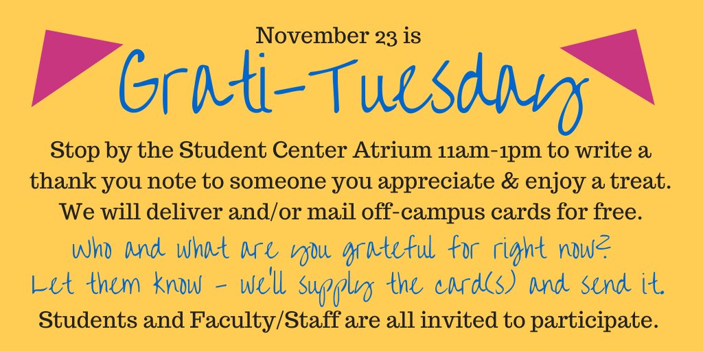 See you in the Student Center TODAY 11am-1pm!