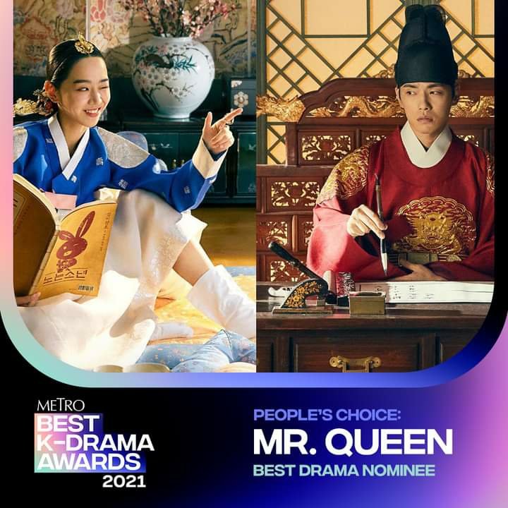 JungHyeGlobal's tweet photo. Metro Style announced their first Nominee for Best Drama 2021.

Metro Style via. FB
We're announcing our nominees one by one! Our first nominee for Best Drama is—Mr.Queen! Stay tuned for the rest of the nominees as well as the voting mechanics! 

#철인왕후 #MrQueen https://t.co/T7sK7QoYwy