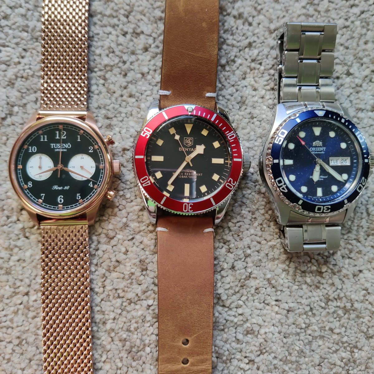 WatchYouKnow1's tweet photo. First 38 review coming. Tudor Homage and Orient Ray 2 are my latest reviews.
Please check out my Youtube channel:https://t.co/d44NXPJ0Uo
#orientray2 #tudorhomage #swedishwatch #divewatch #benyarwatchesusa #tusenowatches #dresswatch #chronograph #wristcandy #watchesofinstagram https://t.co/vFmBUs3vqt