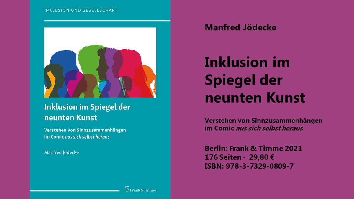 Inklusion im Comic? Manfred Jödecke analysiert, wie inklusive Lebenswirklichkeiten in der neunten Kunst verhandelt werden:
frank-timme.de/verlag/verlags…