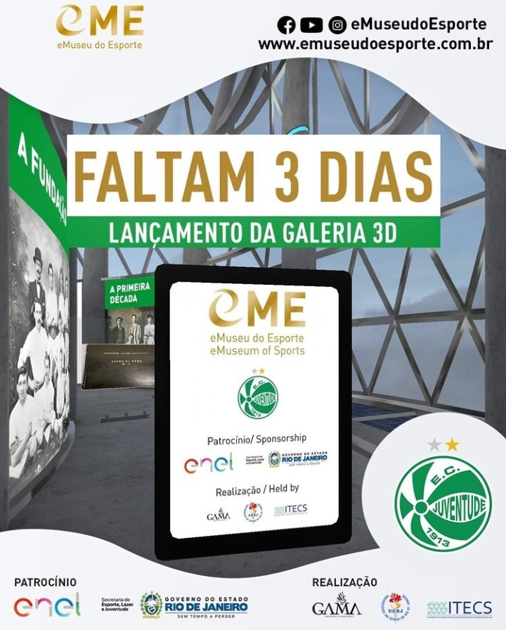 ECJuventude's tweet photo. Na próxima sexta-feira (26) inaugura a exposição 3D do Juventude, em parceria com e eMuseu. Às 10h tem live no nosso Facebook com o lançamento dessa novidade para a torcida Jaconera. 

#MemorialDoJu https://t.co/ZNfziugVYk