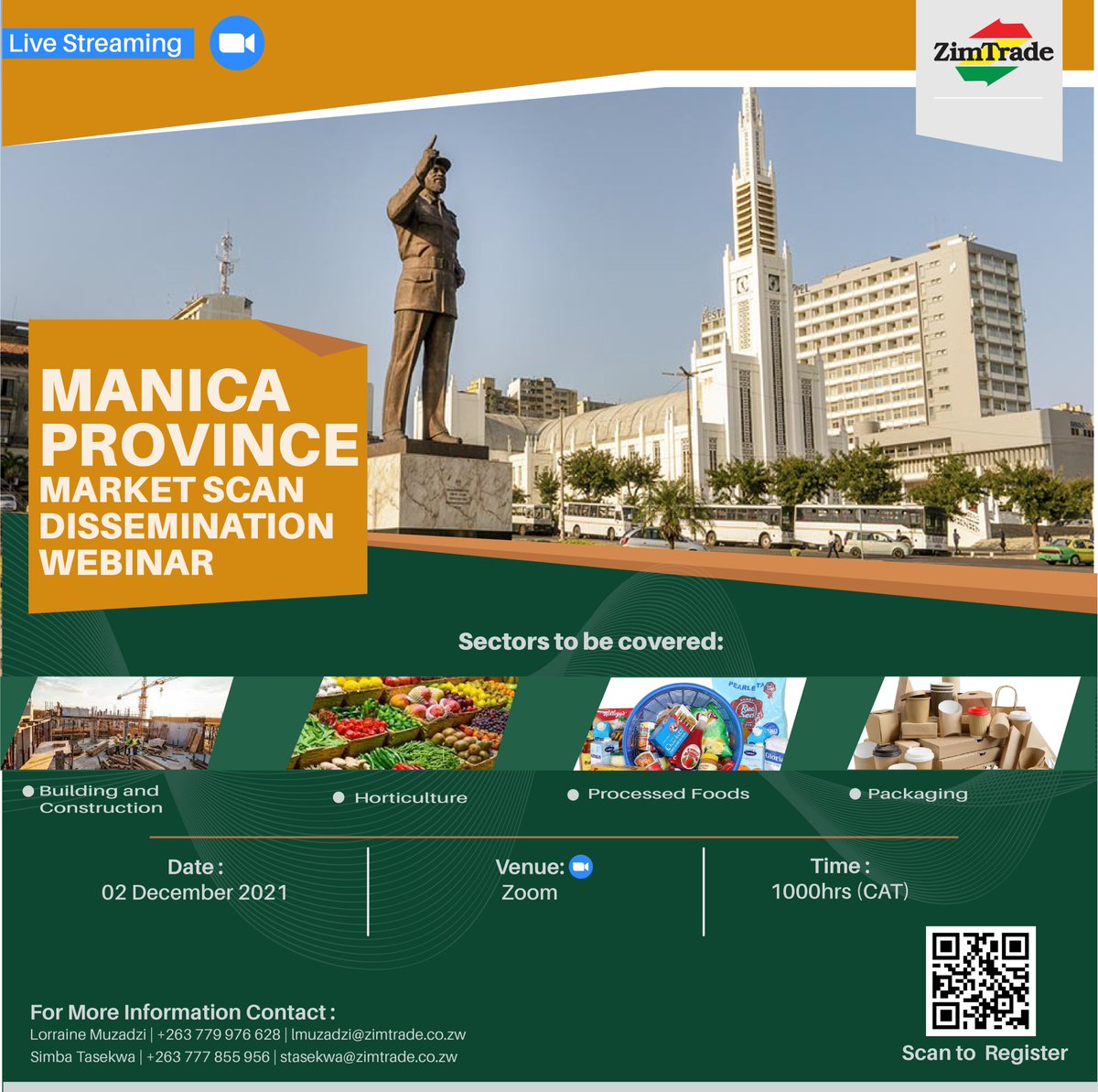 We have an online dissemination seminar coming up! Make sure you take note of the dates and times. #EnergizingExports