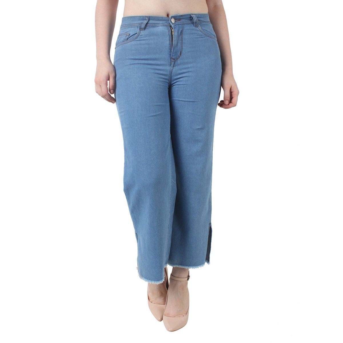 TrendsetterDEL's tweet photo. Trendsetter High waist Single button jeans with #bell_bottom for your daily needs or parties. Have fringes on the top of the jeans and also at the bottom of the #jeans. 
Shop Now => https://t.co/JqZmQyKzyi

It is made to have a perfect fit and newly #trends design. https://t.co/Wh7EE22bux