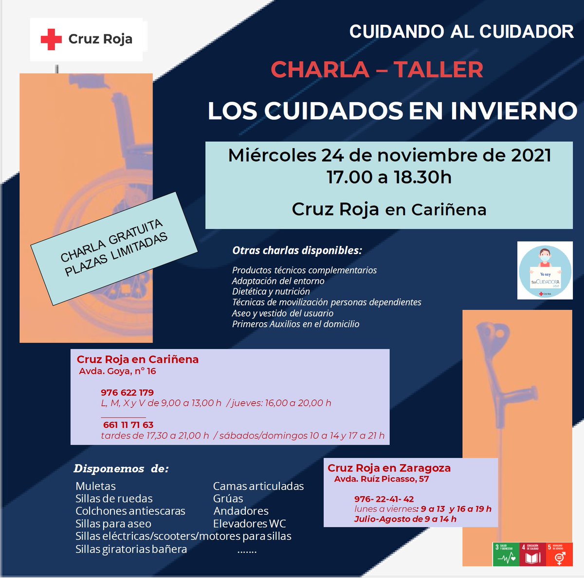 CRECarinena's tweet photo. [#Salud]❤️

El ultimo miércoles del mes, nos trae una nueva charla-taller de Cuidando al Cuidador

#PersonasMayores #CuidarAQuienCuida 
@sercuidador https://t.co/lChL2ctdMN