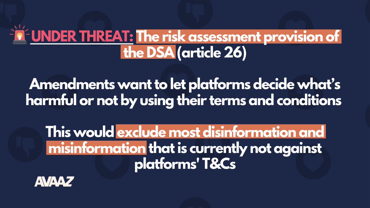 Disinformation is a deadly threat to democracy. Yet <a href="/ArbaKokalari/">Arba Kokalari</a> <a href="/charanzova/">Dita Charanzová</a> <a href="/Andreas_Schwab/">Andreas Schwab @ASchwab.bsky.social</a> <a href="/HennaVirkkunen/">Henna Virkkunen</a> are endangering our best chance to defeat it by supporting some of the amendments to the #DSA - Big Tech shouldn't be the final judge on what's harmful on their platform!