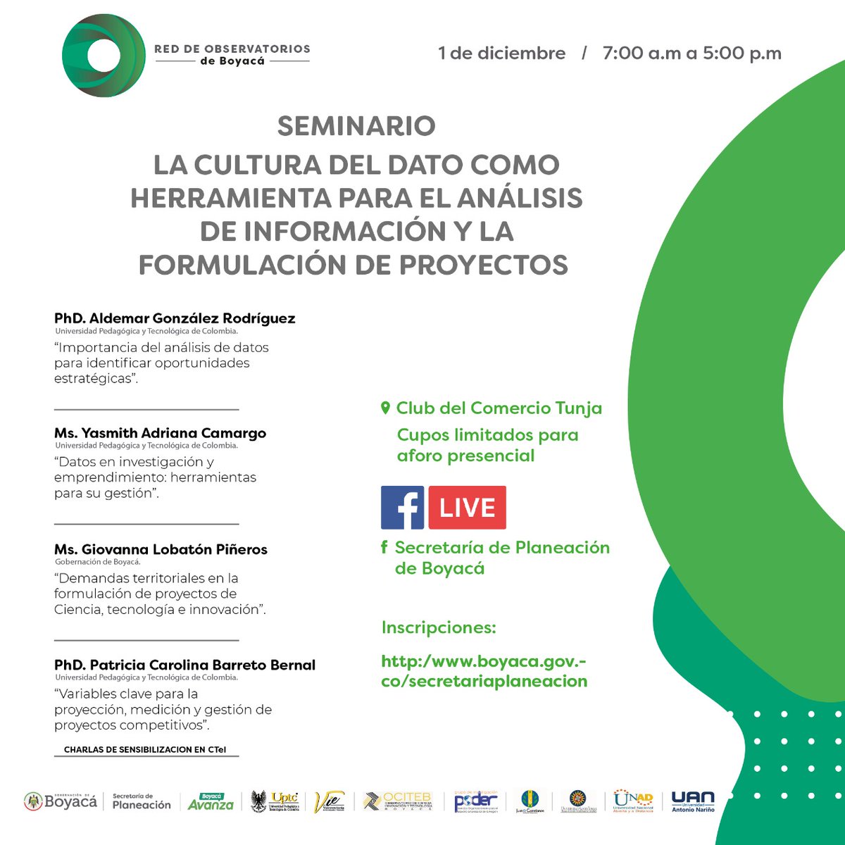 disindvika's tweet photo. Fecha: 01 de diciembre de 2021
Hora: 07:00 am a 6:00 pm
Modalidad: 
Presencial (cupo limitado presencial )
Virtual (no hay límite) link de enlace:   https://t.co/XicAxOiKPO https://t.co/8Z6s0pzuB2