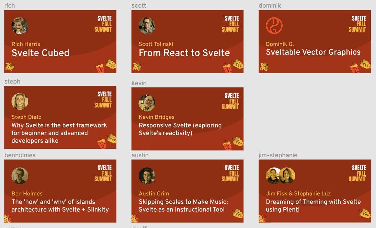 kevmodrome's tweet image. It&apos;s almost time! Soon you&apos;ll be able to watch all of the videos from #SvelteSummit separately on YouTube in higher quality 🥳 In the meantime, check out the full conference here: youtube.com/watch?v=1Df-9E… @SvelteSociety @sveltejs