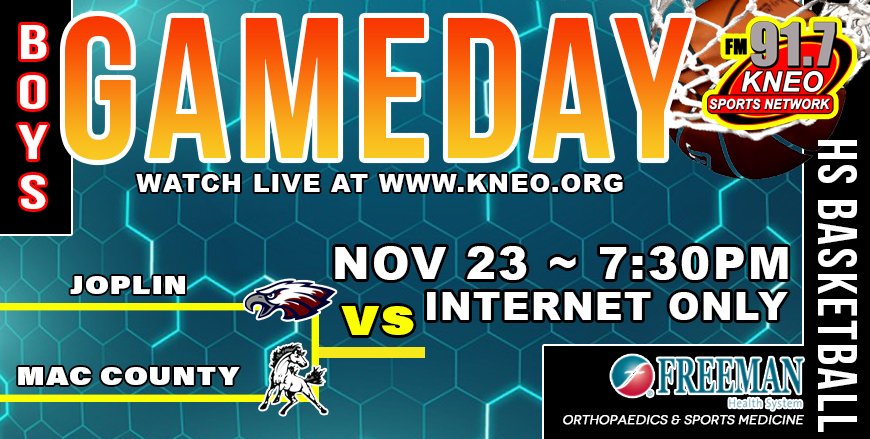 It's the home and season opener as the Mcdonald County boys basketball team welcomes Joplin to town tonight. Watch the game live at kneo.org. Tipoff scheduled for 7:30 PM. <a href="/MC__athletics/">McDonald County Athletics</a> <a href="/MC_BoysBBall/">McDonald County Boys Basketball</a>