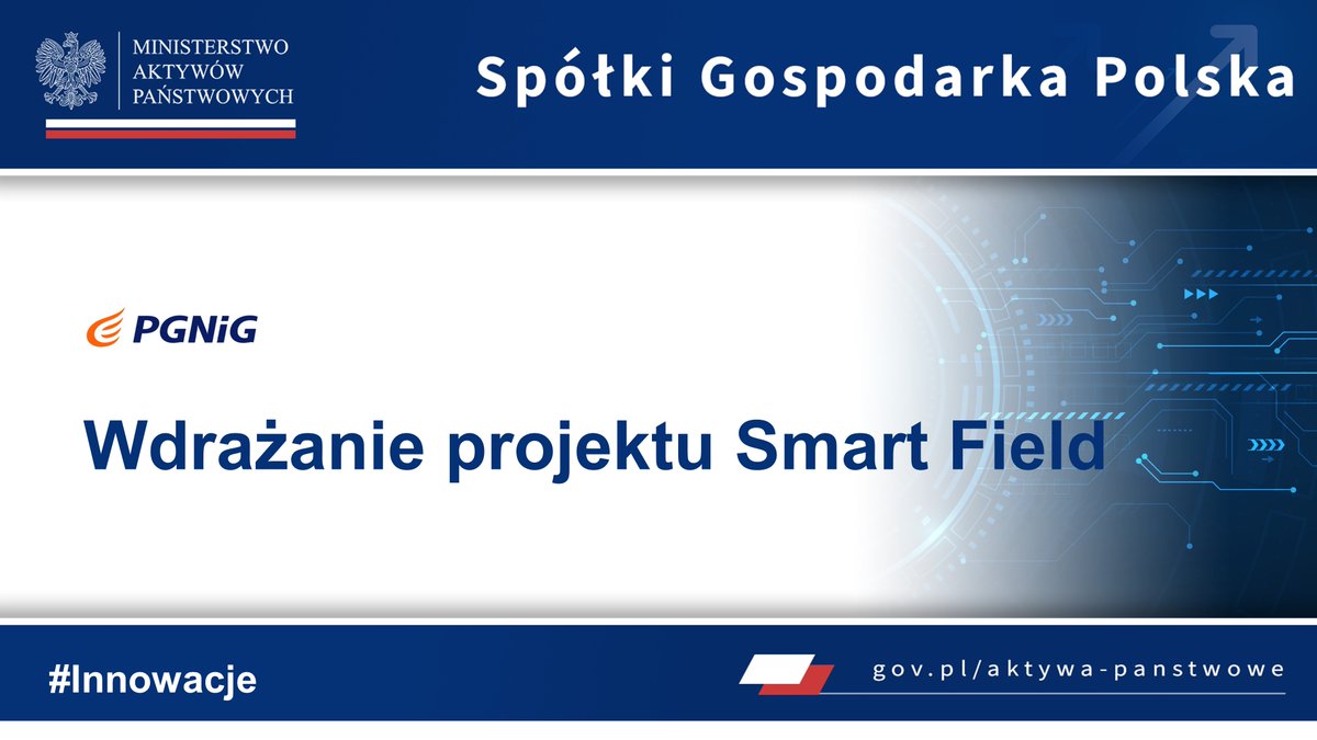 MAPGOVPL's tweet photo. 🇵🇱 #Spółki #Gospodarka #Polska 
Od połowy roku @GK_PGNiG wdraża projekt #SmartField, który wykorzystuje technologie cyfrowe do działalności poszukiwawczo-wydobywczej. Jednym z efektów będzie wzrost krajowych wydobywalnych zasobów gazu ziemnego o ponad 7 mld metrów sześciennych https://t.co/DbaDTUHtRL