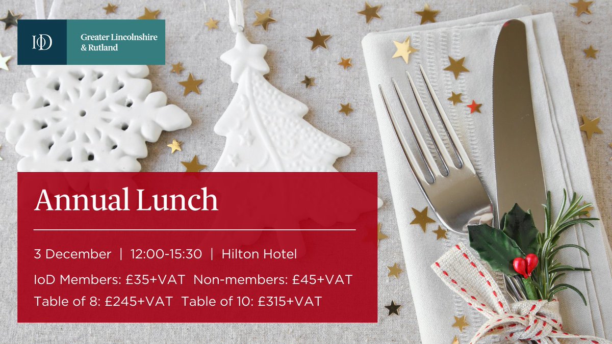 𝐉𝐨𝐢𝐧 𝐈𝐨𝐃 𝐃𝐢𝐫𝐞𝐜𝐭𝐨𝐫 𝐆𝐞𝐧𝐞𝐫𝐚𝐥 𝐚𝐭 𝐨𝐮𝐫 𝐀𝐧𝐧𝐮𝐚𝐥 𝐋𝐢𝐧𝐜𝐨𝐥𝐧𝐬𝐡𝐢𝐫𝐞 𝐋𝐮𝐧𝐜𝐡 🎄🦌

It gives us great pleasure to invite you back to our popular face-to-face Lincolnshire Lunch 😊

Click here for more information:

buff.ly/3qK4FKt