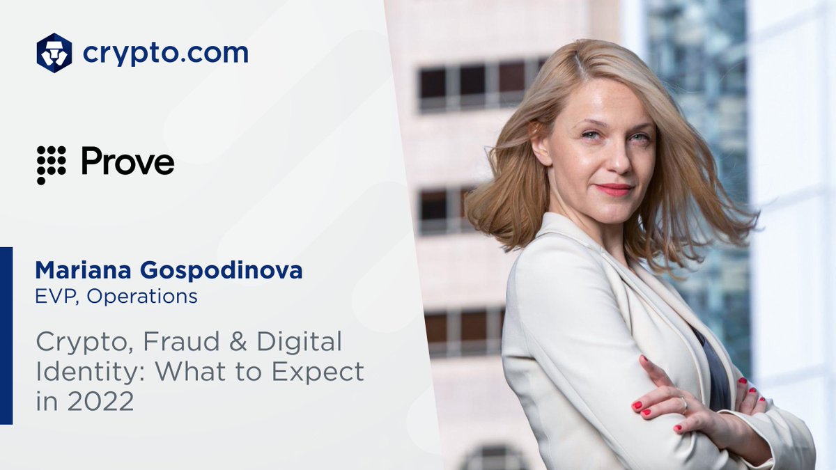 Join our EVP of Operations @Mariamoita, together with experts from  @ProveIdentity and @FintechWeekLDN, as they discuss what to expect for the # crypto market and #digitalidentities in 2022. 📆 30 Nov ⏰ 3