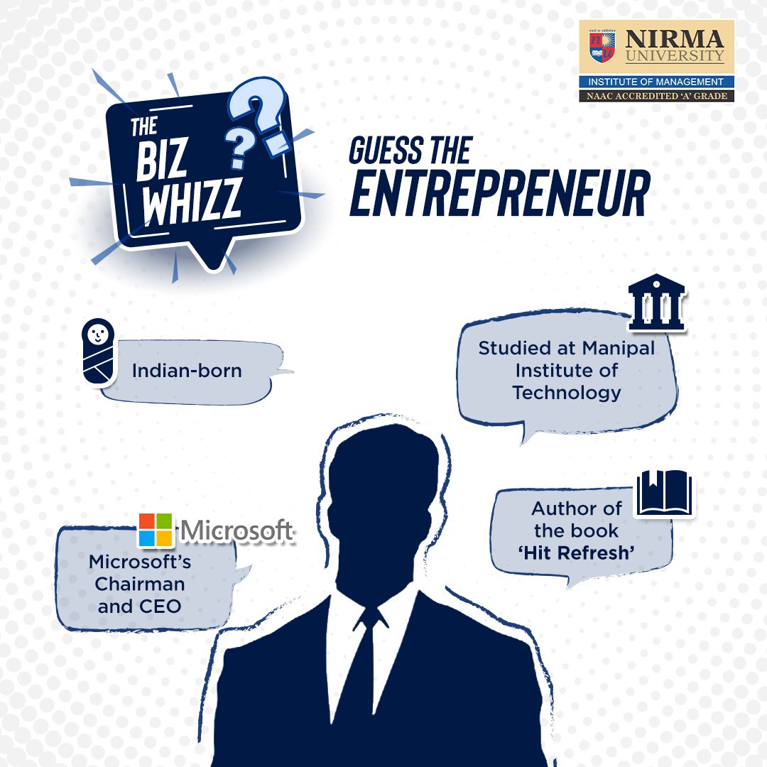 IMNUOfficial's tweet photo. Do you know who this dynamic entrepreneur is?
Hint: The word truth in Hindi.
Comment your answer now!
#IMNU #NirmaUniversity #ForTheLeaderinyou #IMNULeads #LifeAtIMNU #MBAStudent #QuizOfTheDay #QuizInstagram #MBADiaries #MBALife #MBAIndia #IndianStudents #IndianStudent https://t.co/TypQwLm9Zj