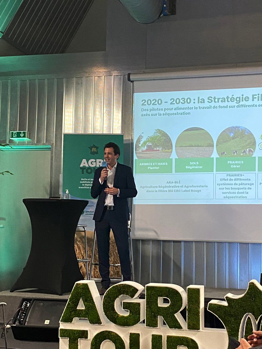 Macdo présente sa stratégie filières durables à l’ #agritour, un travail qui se fera en étroite collaboration avec les acteurs de la filière comme <a href="/valfrancecoop/">Valfrancecoop</a> <a href="/McDoFr_Newsroom/">McDonald's France Newsroom</a> <a href="/laurent_vittoz/">Laurent Vittoz</a> <a href="/agritof60/">Christophe Grison</a> <a href="/Sophieletard/">SophieL</a>