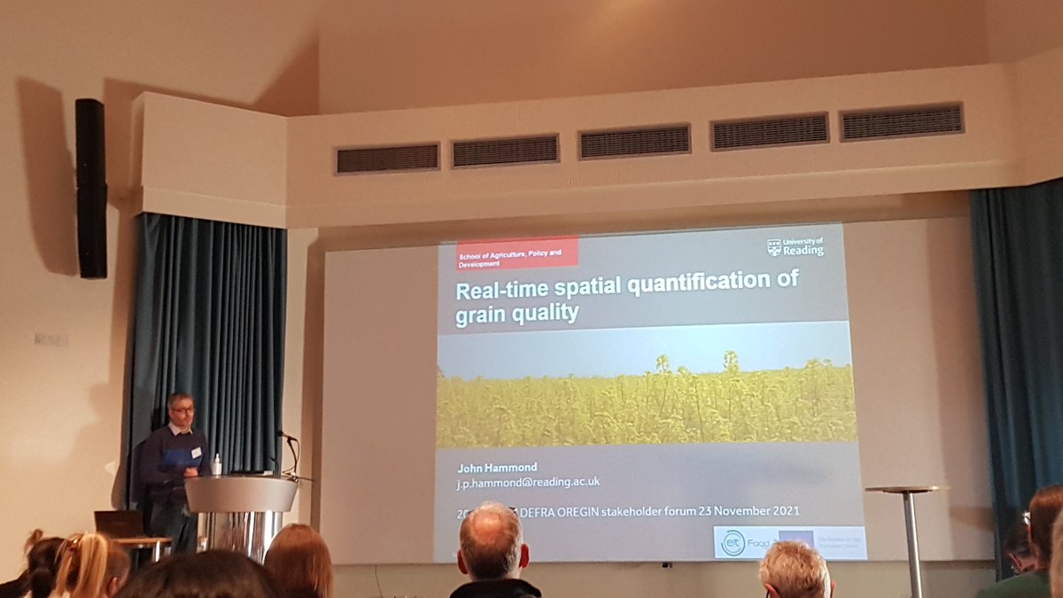 John Hammond @unirdg_SADP is giving a presentation on in-field quality mapping for UK arable crops