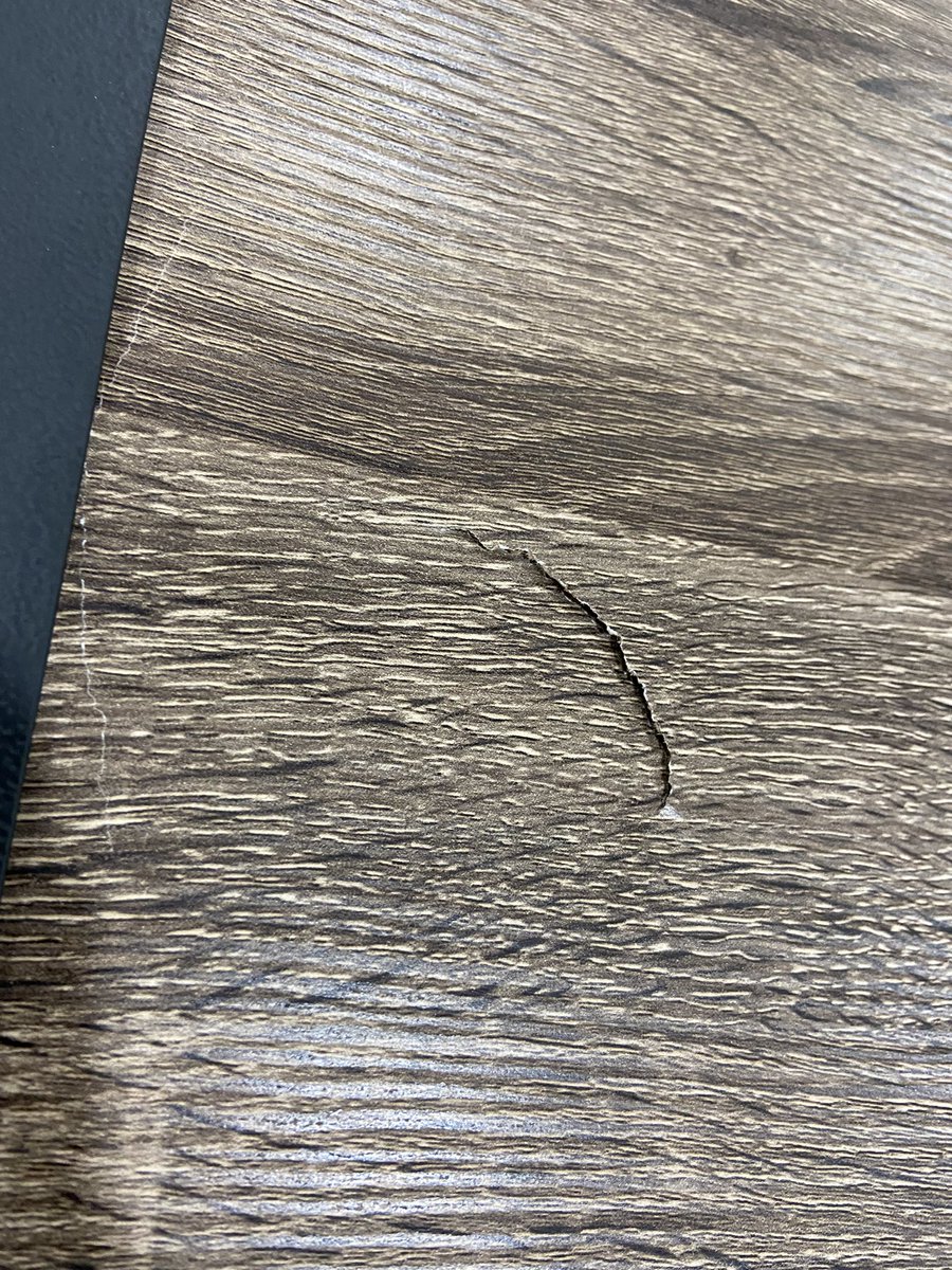 sean_Region3's tweet photo. @CanadianTire paid full price for a damaged product! I’m disappointed to say the least as it’s on the desk top! #dobetter https://t.co/5D5O0GbqfV