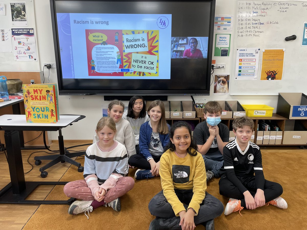 NinjasCookie's tweet photo. The @NinjasCookie were so happy to welcome @LauraHAllain into the classroom. Sharing her book #MySkinYourSkin #DifferenceMatters #learning @CISDK @CISdkSoMe #education #Diversity https://t.co/0HZOyxrF4X