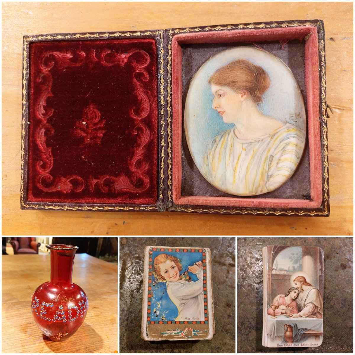 eversleybarn's tweet photo. #leatherwingbackchair #buttonbackchair #miniatureportrait #golfplayingcards #gardenofthesoulbook #judismithantiques #eversleybarnantiques https://t.co/tDGnJtfUfY