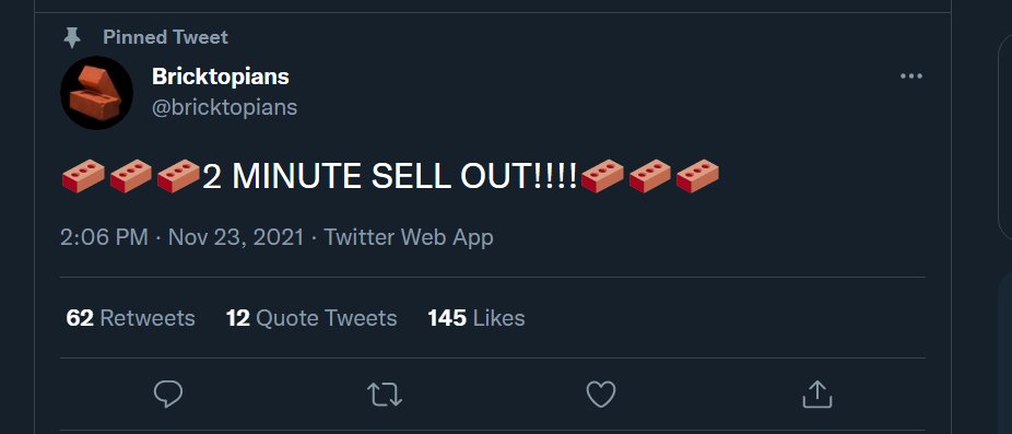 cryptoscoresio's tweet image. Well done @bricktopians for selling out.

Our predictions were pretty close!

#NFTCommunity #NFTcollector #SolanaNFT #NFTs #CNFT #opensea