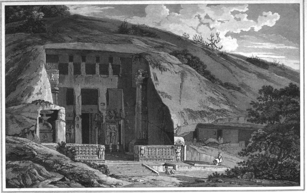 कान्हेरी लेणी…मुंबईच्या संजय गांधी राष्ट्रीय उद्यानात आहेत.सुमारे १०० च्यावर बौद्ध लेणी असून प्राचीन शिलालेख व ताम्रपटात कान्हेरीचा उल्लेख ‘कन्हगिरी’ व ‘कृष्णगिरी’ असा आहे लेण्यांत शंभरावर अभिलेख व भित्तिचित्रेही आहेत. 1823 सालचं एक दुर्मिळ पेंटिंग…