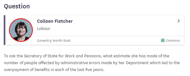 KevinHiggins27's tweet photo. . #ColleenFletcher PQ illustrates why #UniversalCredit waiver issue is so important.
To summarise:
- In 20/21, UC Official Error overpayments amounted to £330m;
- In 20/21, the number of UC cases where waiver (write-off) applied was 9 (nine)
What's going wrong? @AlanBrownSNP https://t.co/2PypXyRnf5