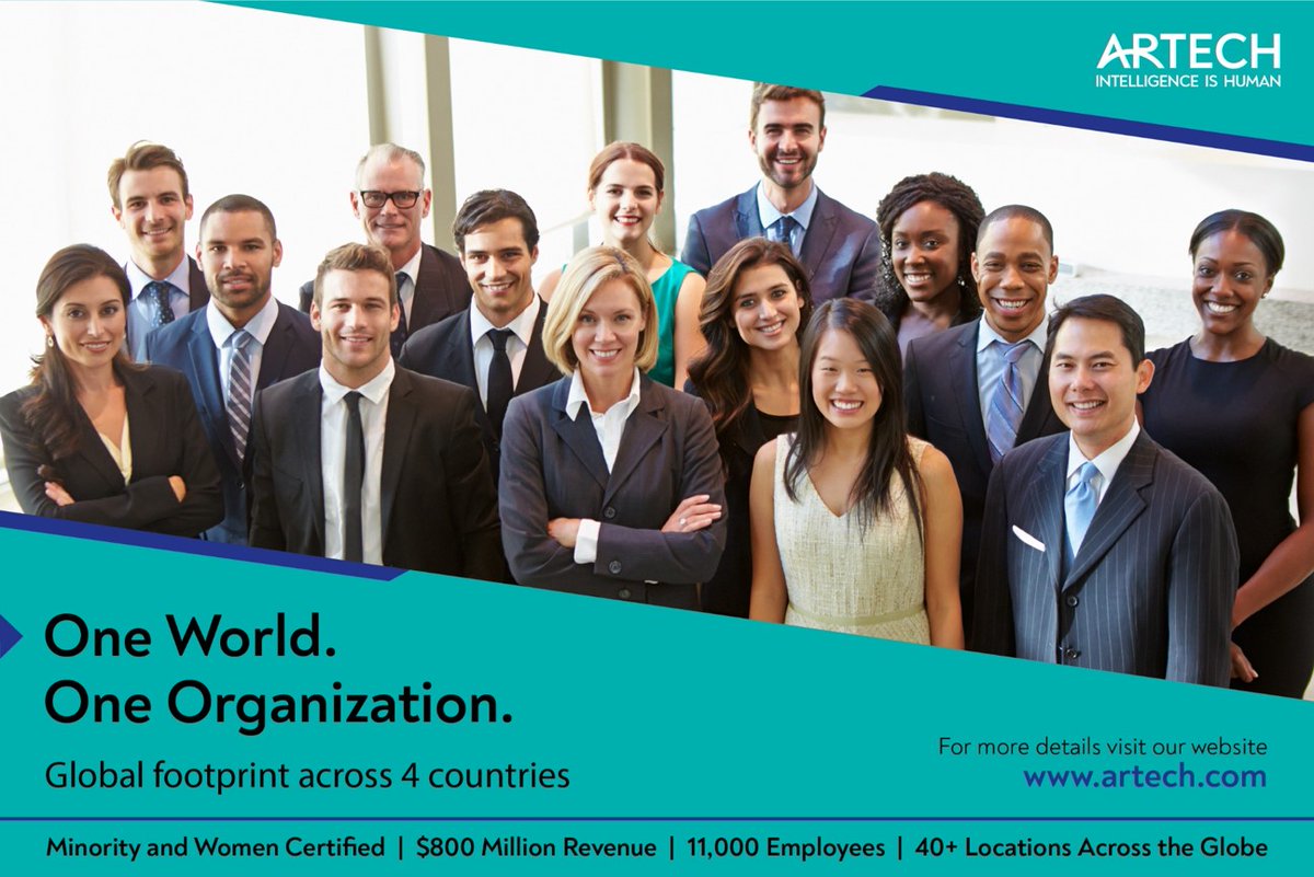 Artech_LLC's tweet photo. A global footprint with operations across 4 countries.

Just one of the reasons why Artech is the supplier of choice for the biggest &amp; best organizations in the world.

Learn more. Visit us at https://t.co/moVve8bB1h

#Artech #intelligenceishuman https://t.co/jkXUbmKMOK