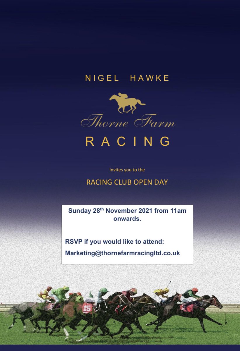 Calling all current &amp; potential racing club members. Please get in touch if you would like to attend our open day this Sunday. Meet our horses, enjoy some lunch and find out more about the racing club.  #thornefarmracing #nationalhunt #racinglife  #racehorse #nigelhawkeracingclub
